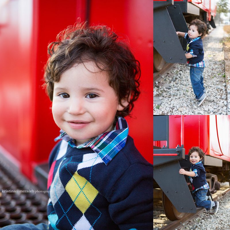 Santiago, Train Photo Shoot - Dallas Children's Photography - Kristina McCaleb Photography