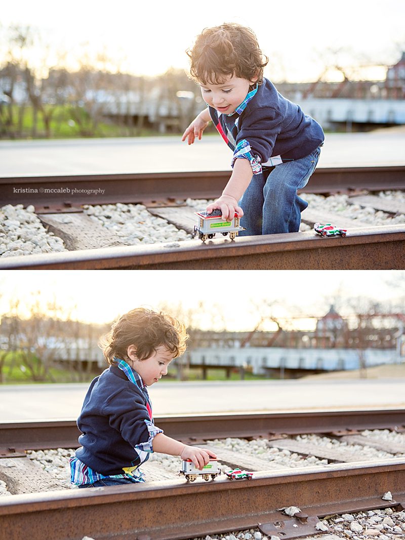 Santiago, Train Photo Shoot - Dallas Children's Photography - Kristina McCaleb Photography